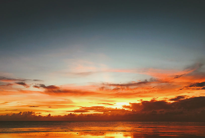 sky with orange sunset