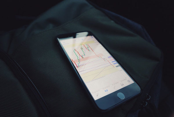 Iphone 6 presenting a graph with various lines