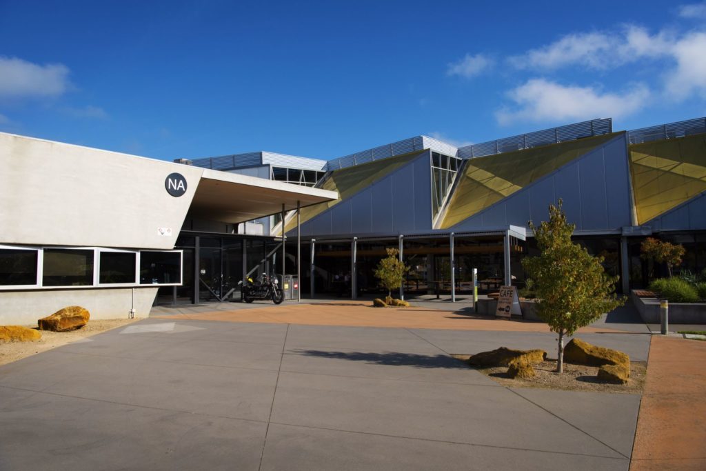 The entrance to Building NA at the Deakin Waurn Ponds campus.