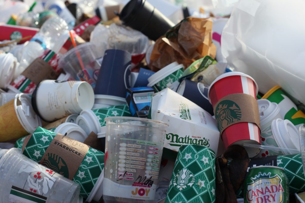 A close up image of rubbish in landfill.