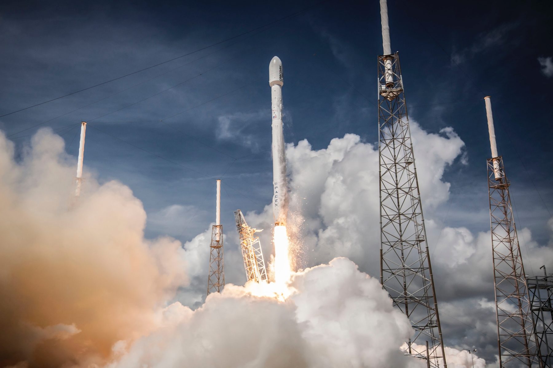 An image from the SpaceX launch at Cape Canaveral Air Force Station, United States.