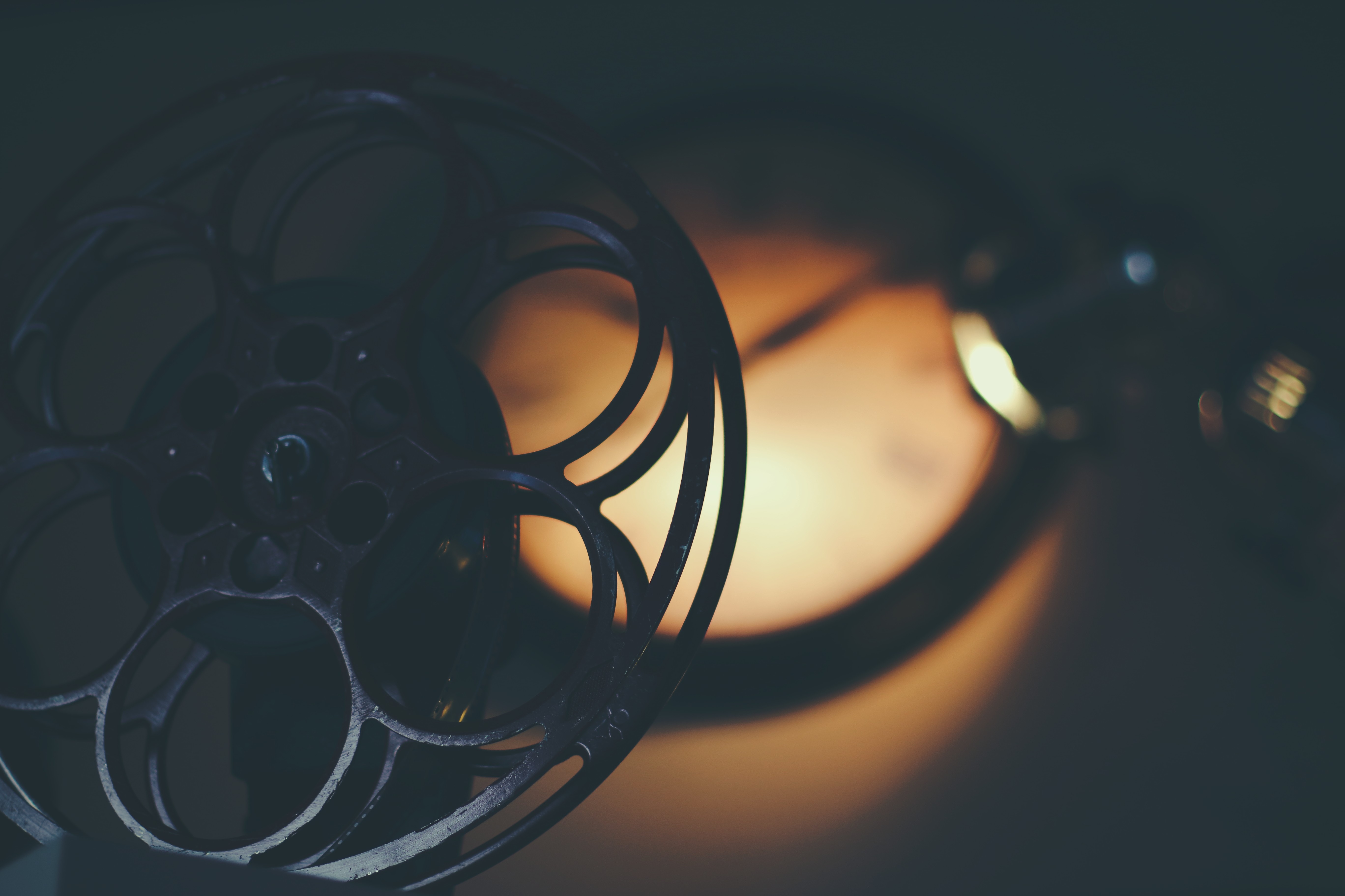A close up image of a reel of film.