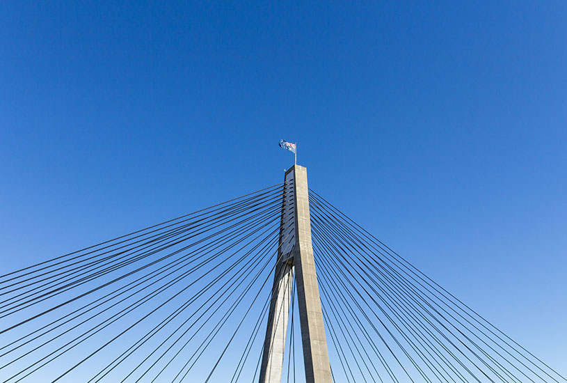The ANZAC bridge in Pyrmont, Australia.