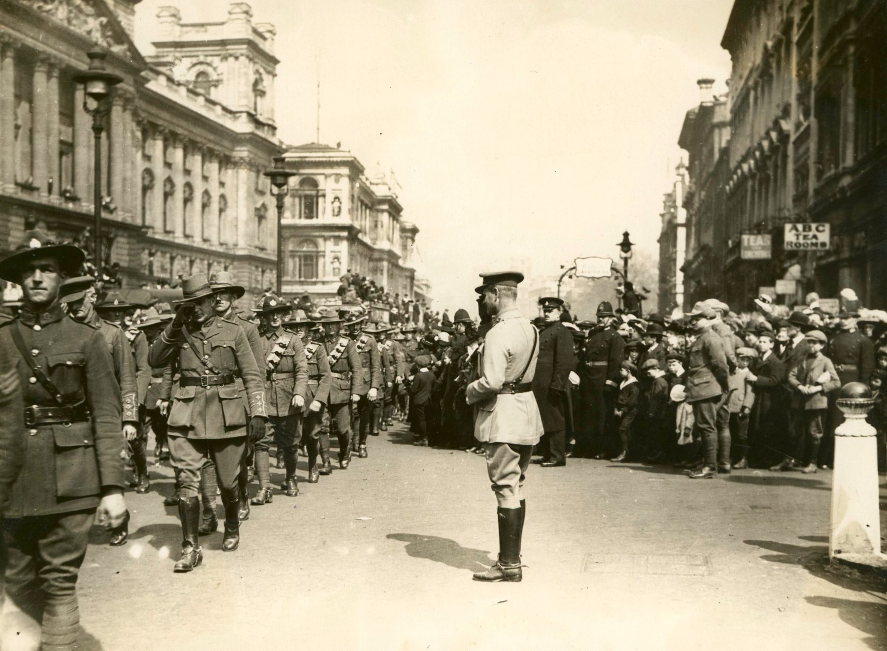 New Zealand Servicemen Anzac Day In London, England, 1919.