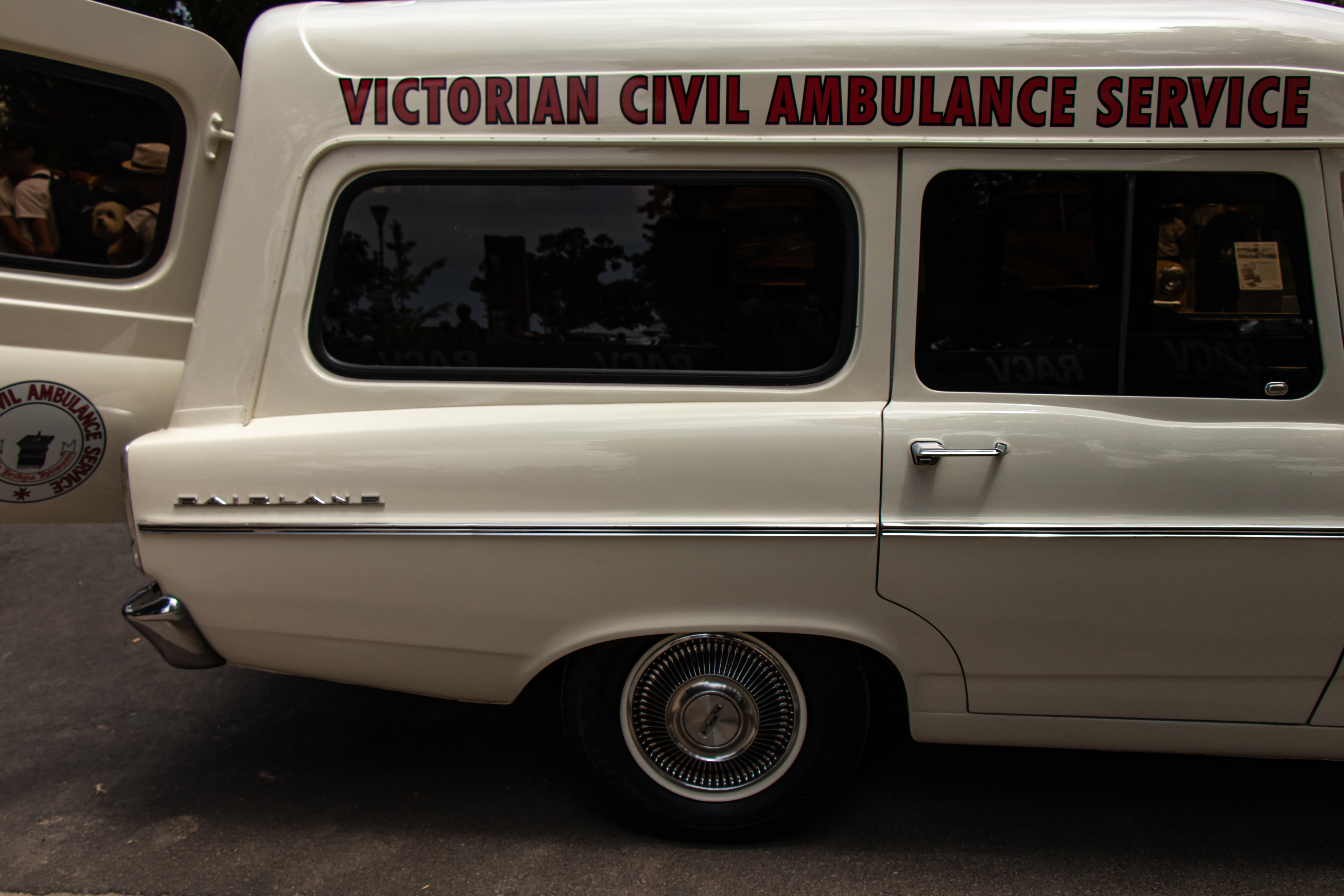An old image of a Victorian Civil Ambulance Service vehicle.