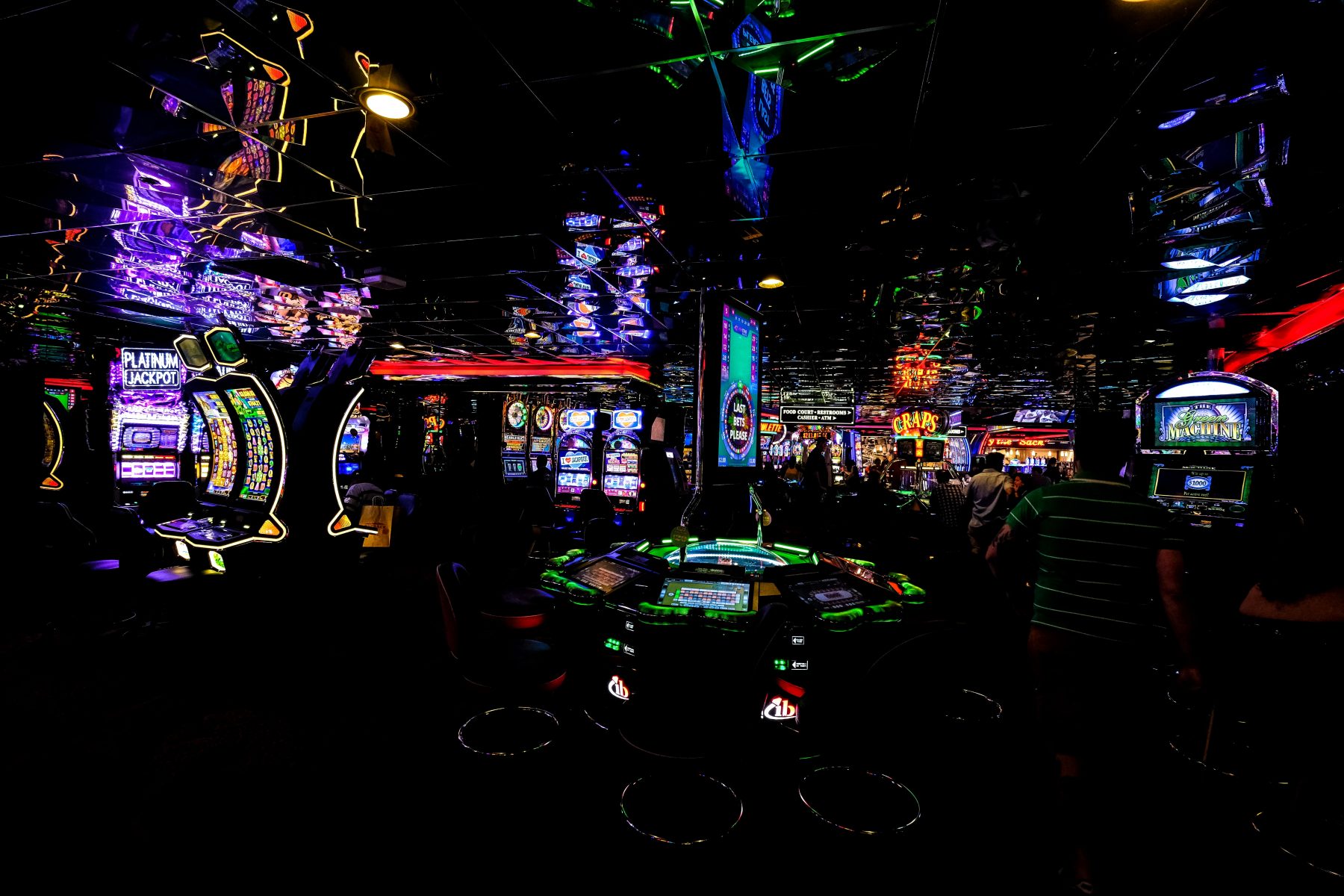 The inside of a Las Vegas strip casino.