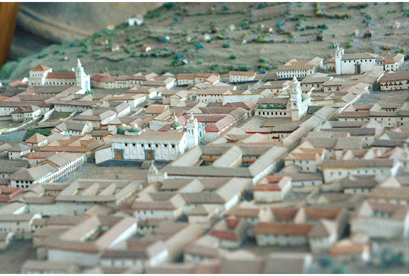 a model village of identical buildings