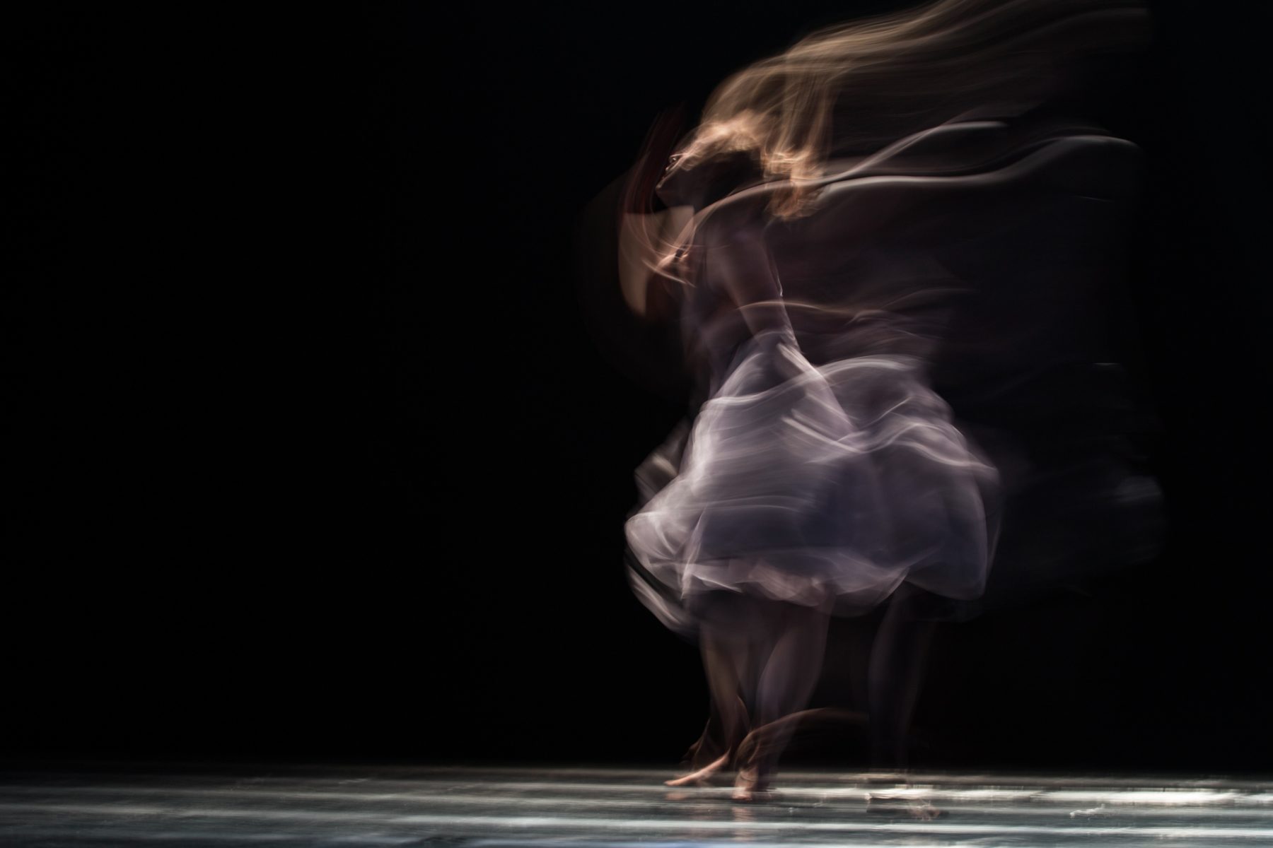 Image of a dancer caught mid-turn