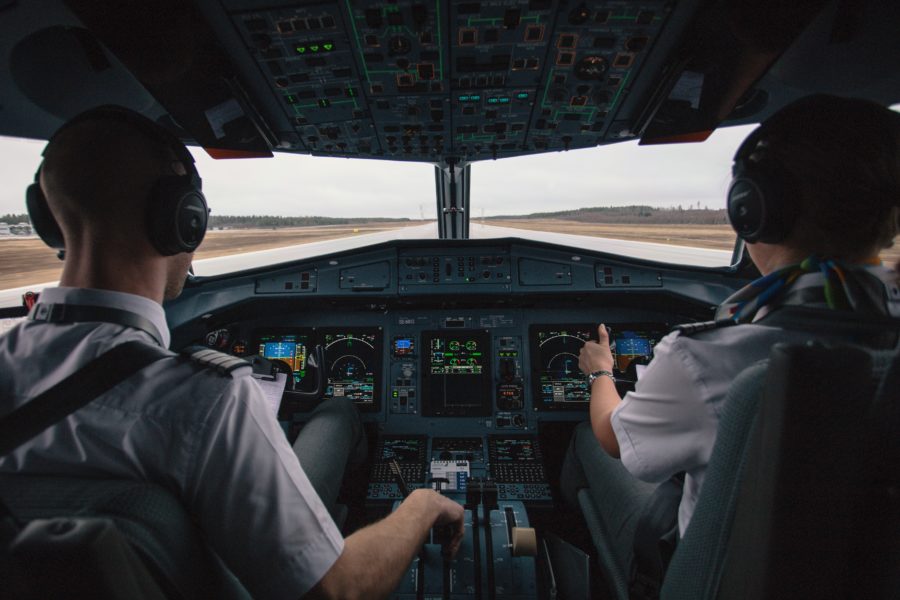 Image of pilots in a cabin